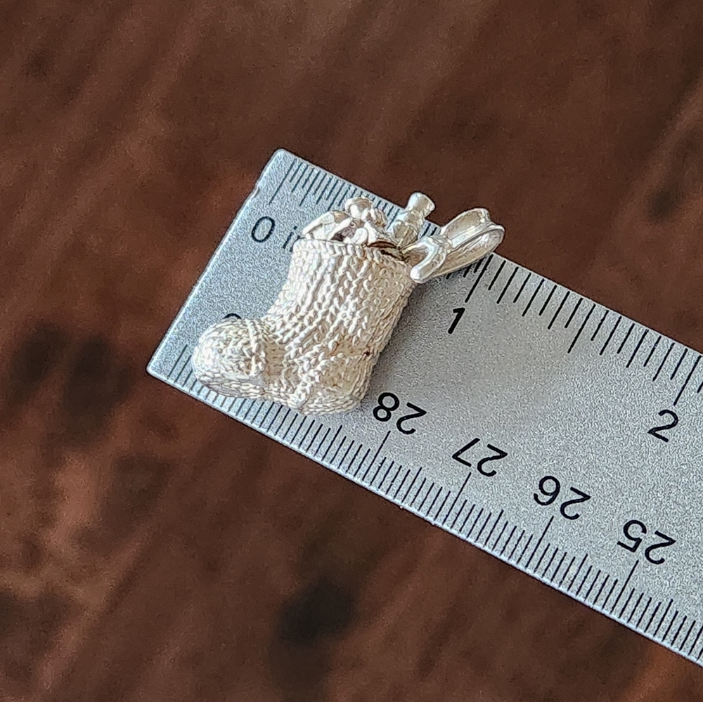 Christmas Stocking Solid 925 Sterling Silver Heav… - image 4